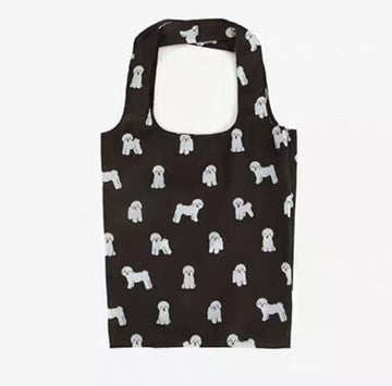 Helms Store Accessories Dailylike Korea Pocket Foldable Reusable Shopping Travel Bag - Bichon Frise