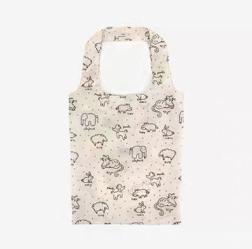 Helms Store Accessories Dailylike Korea Pocket Foldable Reusable Shopping Travel Bag - Doodling