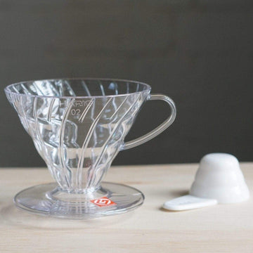 Helms Store Coffee Hario Japan V60 Dripper Plastic Clear - 02