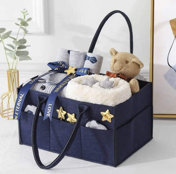 HELMS STORE Lux Baby Shower 12 Pieces Gift Basket - Blue