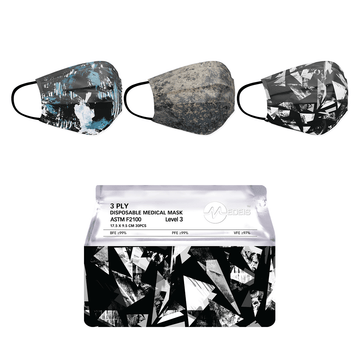 HELMS STORE Masks Urban Adults Disposable Face Masks - Level 3 - Bag of 30