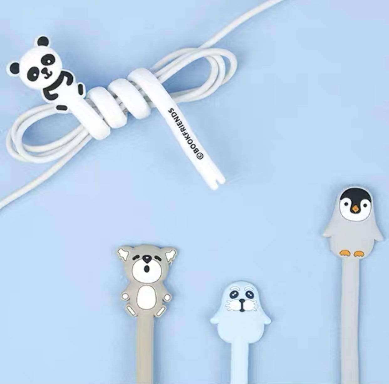 Helms Store Accessories Bookfriends Korea Animal Character Cable Organiser - Penguin