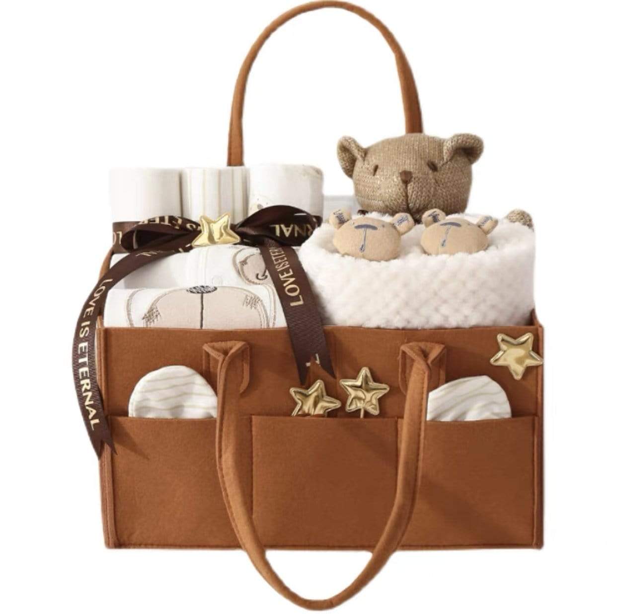 HELMS STORE Baby Gift Sets Lux Baby Shower 10 Pieces Gift Hamper - Brown