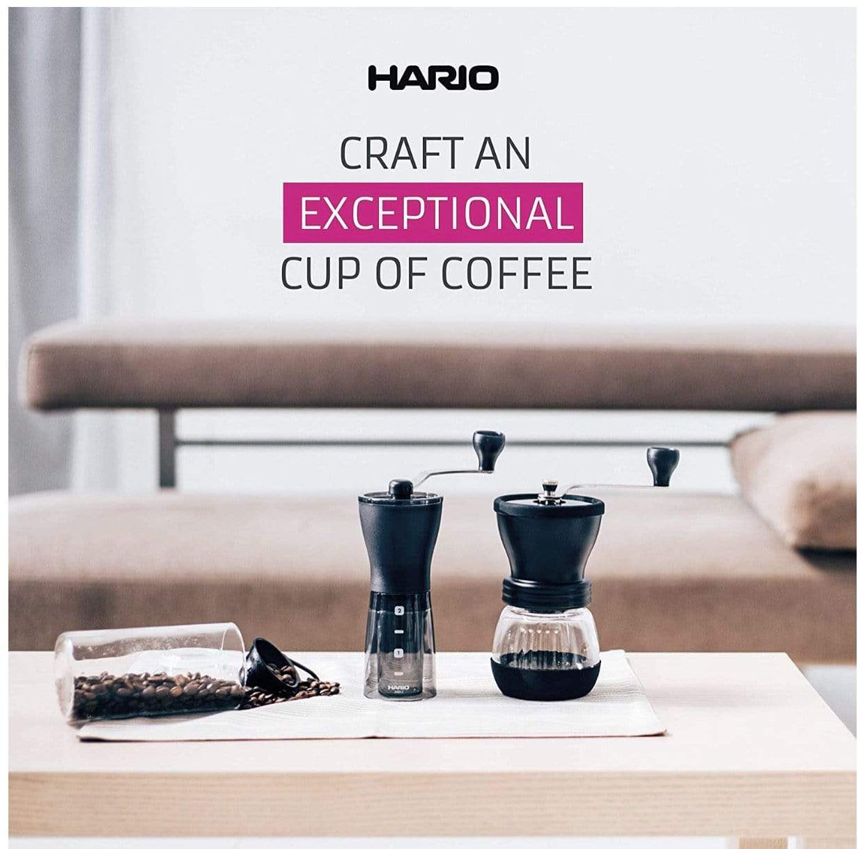 Helms Store Coffee Hario Japan Ceramic Coffee Mill/Grinder - Mini Slim Plus