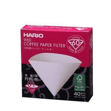 Helms Store Coffee Hario V60 White Paper Filter 40 sheets (1 cup)