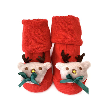Helms Store Kids Festive Christmas Reindeer Toddler Organic Cotton Socks