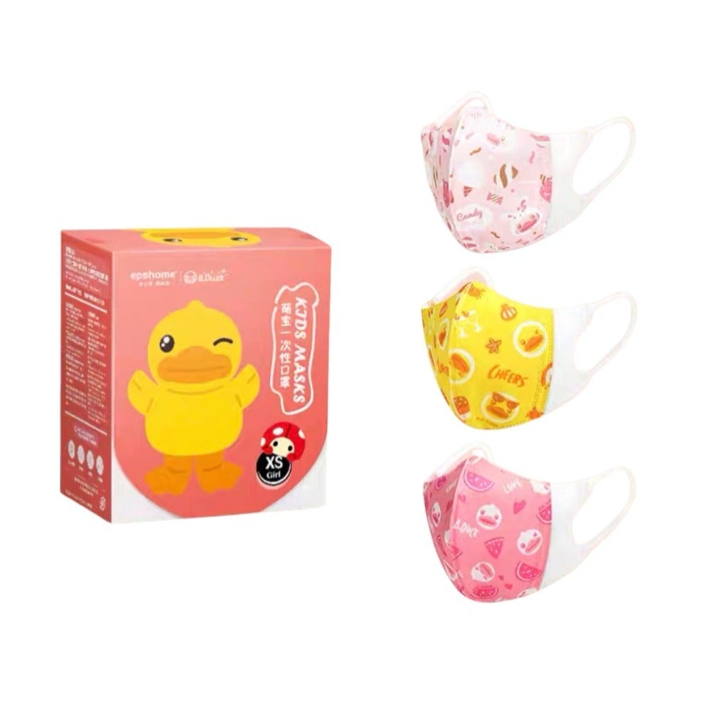 Helms Store Masks B.Duck Stylish Kids 3D Disposable Masks - Pink - Box of 30