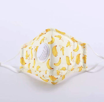 Helms Store Masks Banana Reusable & Adjustable Kids Face Mask with filter pocket and valve (Age 5+)