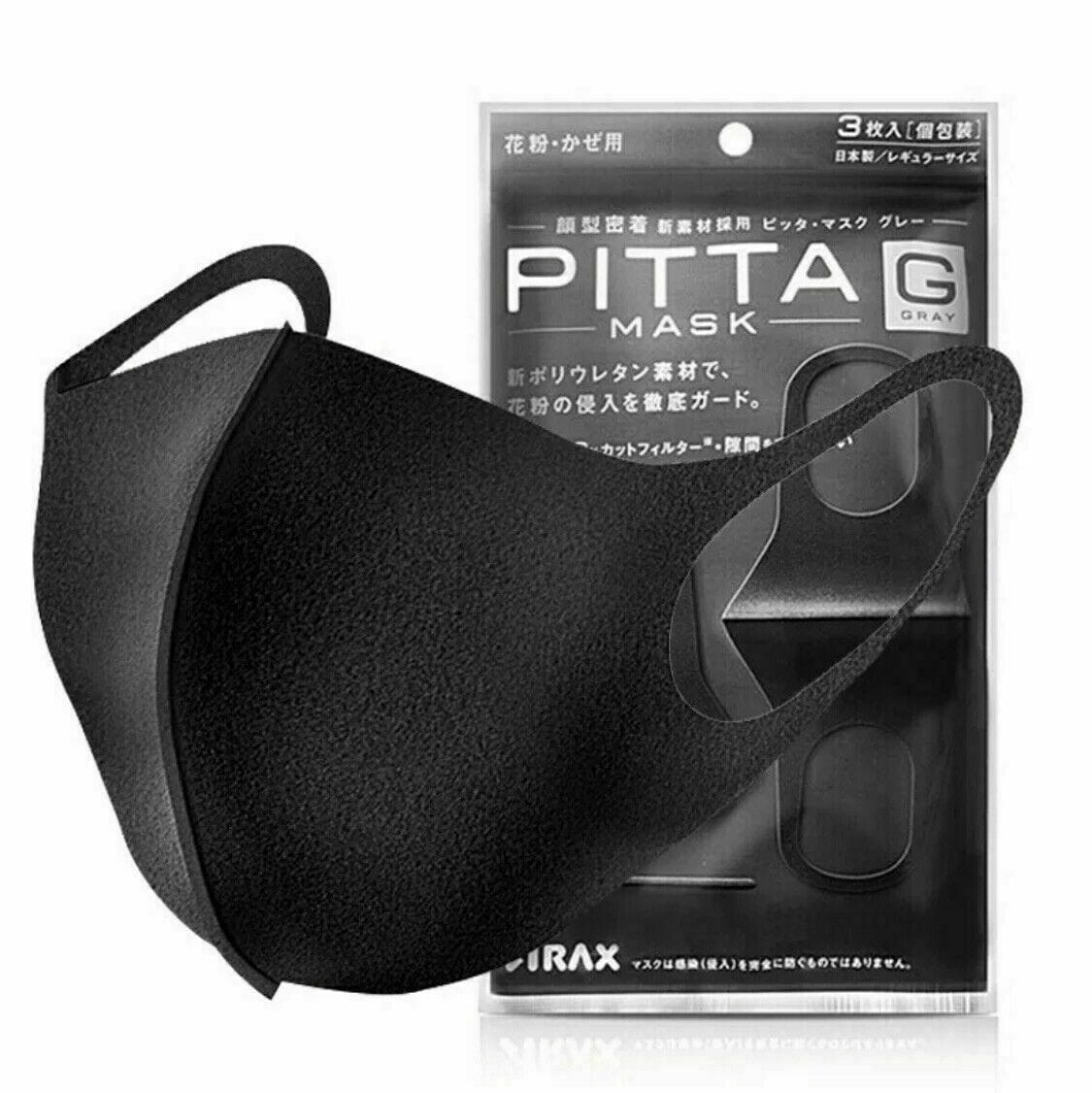 Helms Store Masks Black Japanese PITTA Adults Washable Face Mask