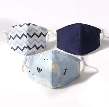 Helms Store Masks Blue Polar Bear Reusable & Adjustable Kids Face Mask with no filter pocket (Age 2-18)