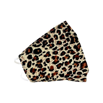 Brown Leopard Reusable & Adjustable Adults Face Mask with filter pocket