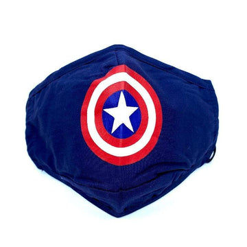 Helms Store Masks Captain Shield Captain America Shield Reusable & Adjustable Kids Face Mask with filter pocket (Age 3+)