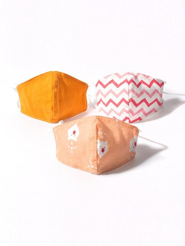 Helms Store Masks Orange Polar Bear Reusable & Adjustable Kids Face Mask with no filter pocket (Age 2-18)