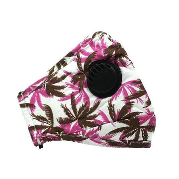 Helms Store Masks Pink Palm Tree Palm Tree Reusable & Adjustable Adults Face Mask with filter pocket and valve