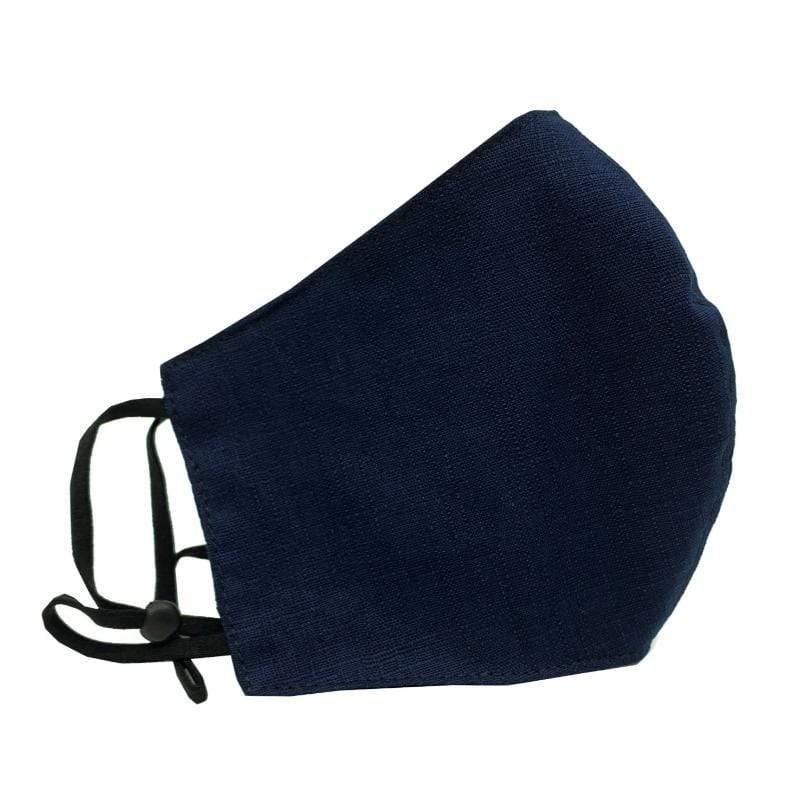 Helms Store Masks Plain Blue Reusable & Adjustable Adults Face Mask with filter pocket