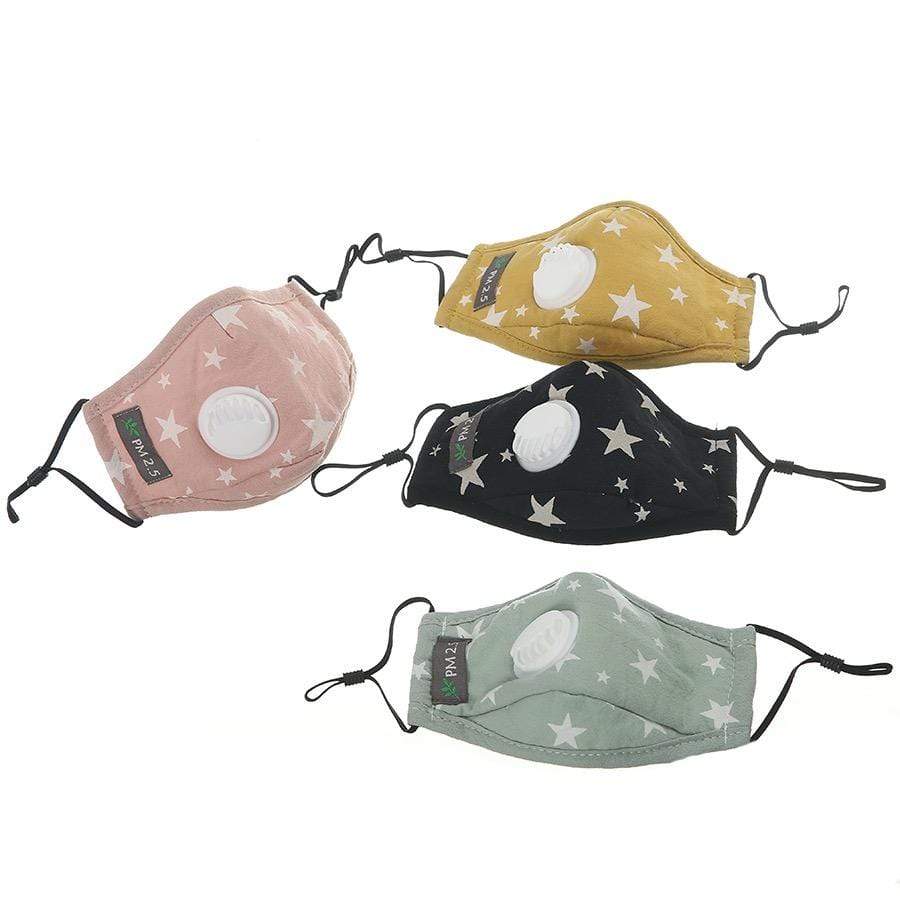 Helms Store Masks Stars Reusable & Adjustable Kids Face Mask with filter pocket and valve (Age 3-9)