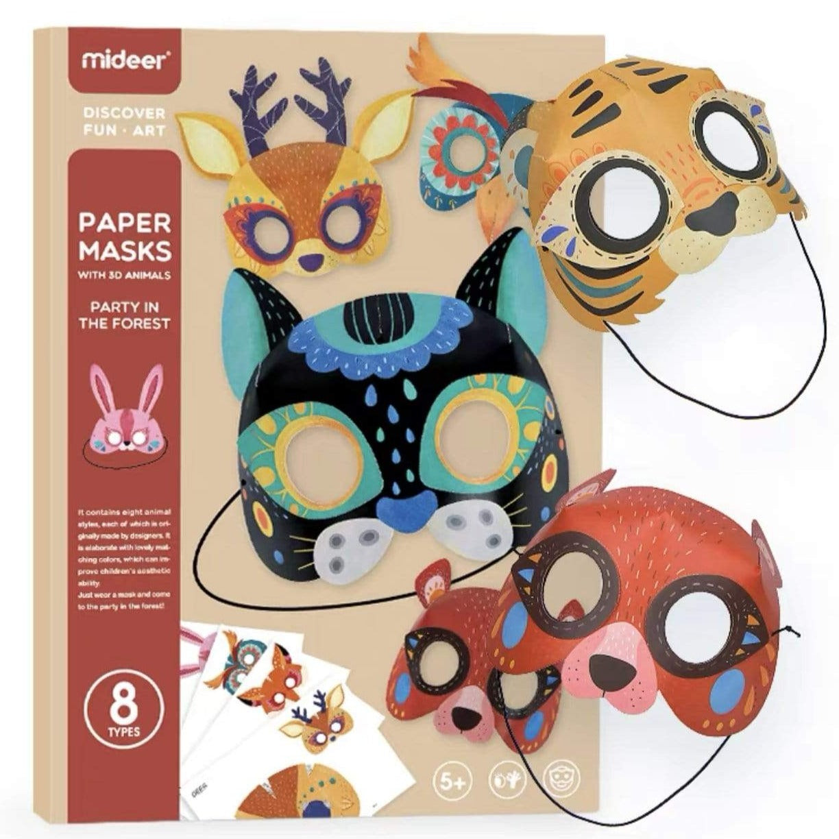 HELMS STORE Mideer Paper Masks with 3D Animals